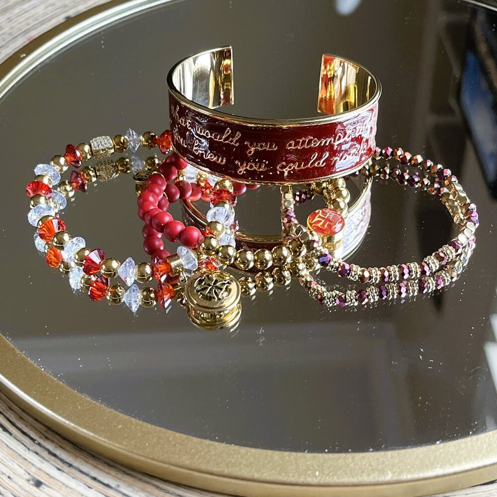 Rustic Cuff Set Of Four Stackable Bracelets Set I… - image 3